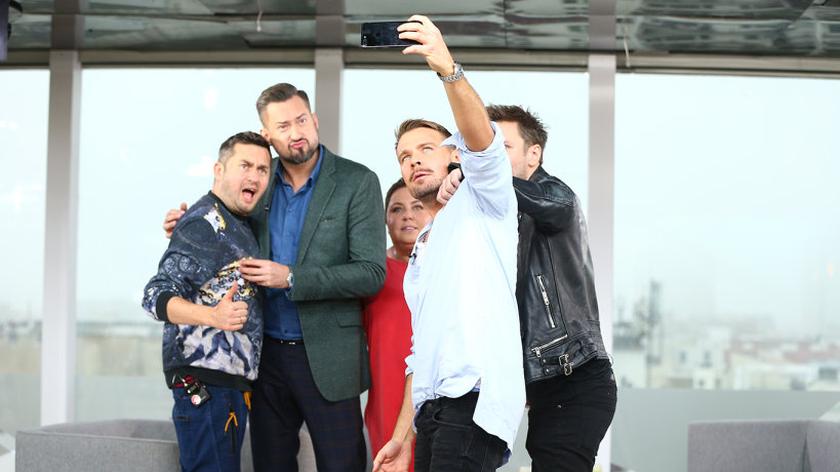 Dorota Wellman, Marcin Prokop, Mikołaj Komar, Dawid Woliński i Norbi