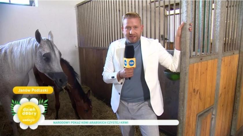 Bartek Jędrzejak na pokazie koni arabskich w Janowie Podlaskim