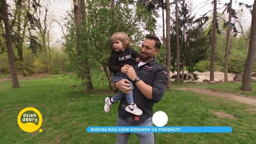 Rafał Maślak z synem 