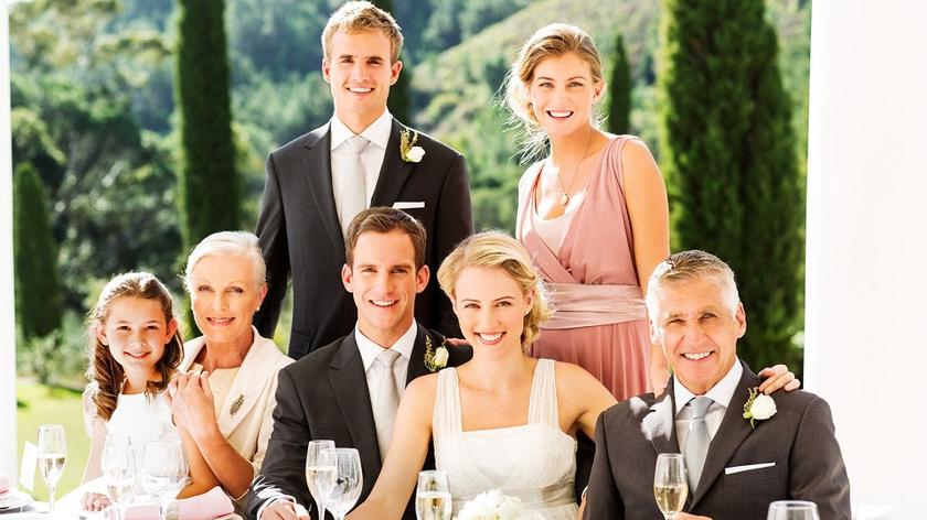 Wesele, para młoda, świadkowie