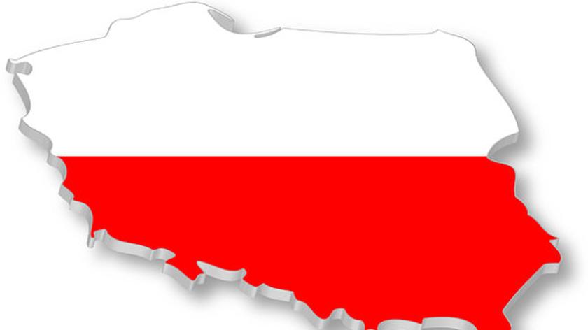 mapa Polski biało-czerwona 