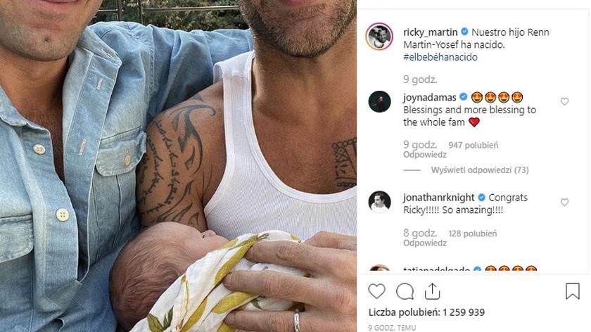 Ricky Martin z mężem i czwartym dzieckiem. Zdjęcie z Instagrama 