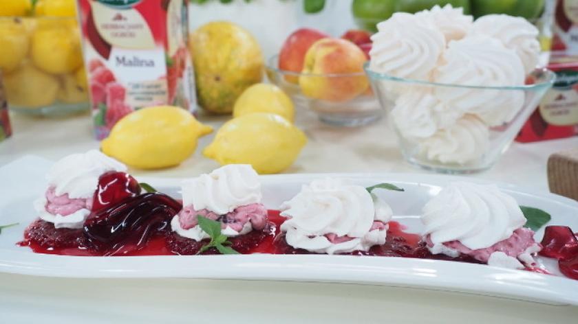 Beza z herbatką malinową