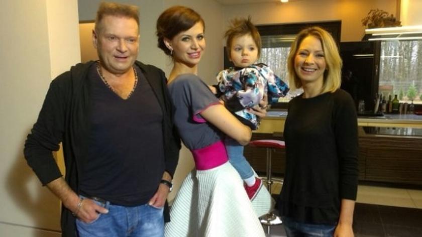 Krzysztof Rutkowski z rodziną i Katarzyna Olubińska