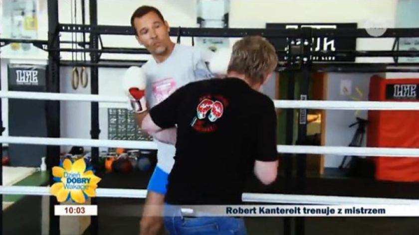 Robert Kantereit na ringu z Danielem Olbrychskim