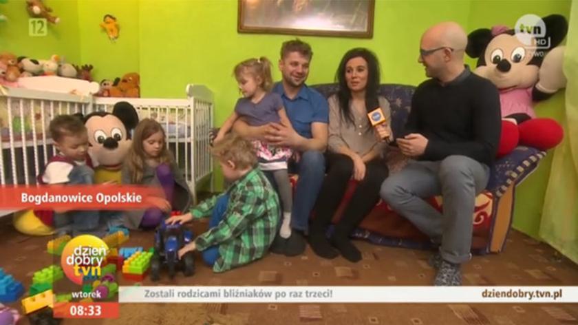 Marcin Sawicki, Andrzej i Katarzyna Juzwiszyn oraz dzieci (Amelia i Marcel, Ania i Marcin, Alina i Maciuś )