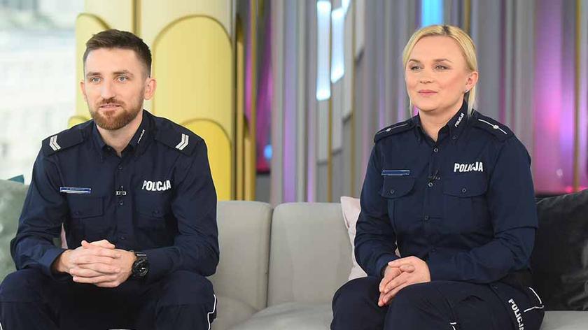 mł. asp. Romana Kaczmarek-Stasiak i st. sierż. Radosław Śniaderski 