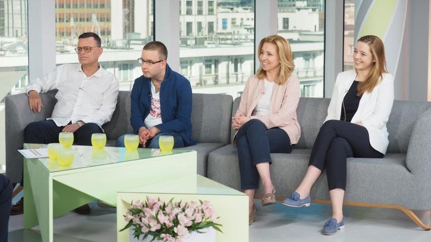 Andrzej Morozowski i jego syn Jan, Dominika Wielowieyska i jej córka Magda
