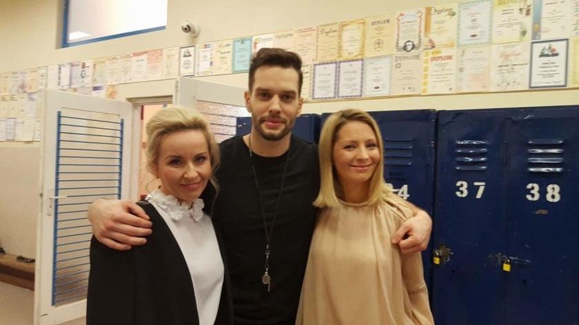 Katarzyna Olubińska na planie Szkoły 