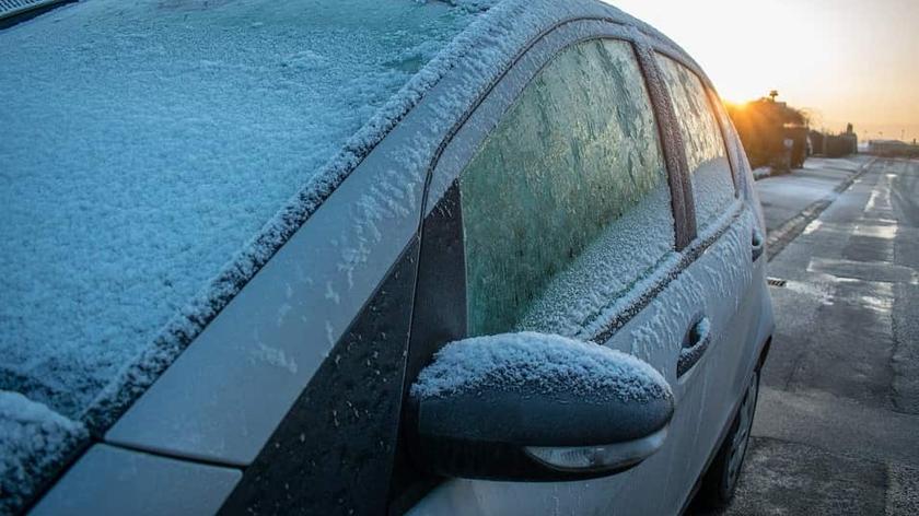 samochód, zima, śnieg, mróz