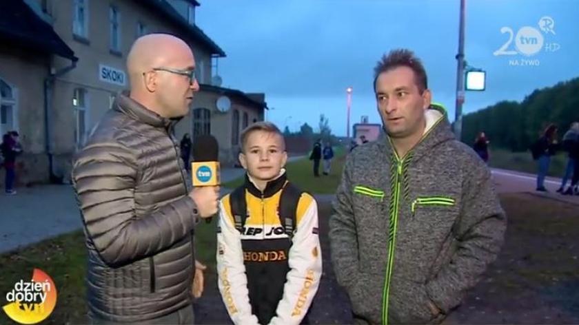 Kacper, jego tata i Marcin Sawicki