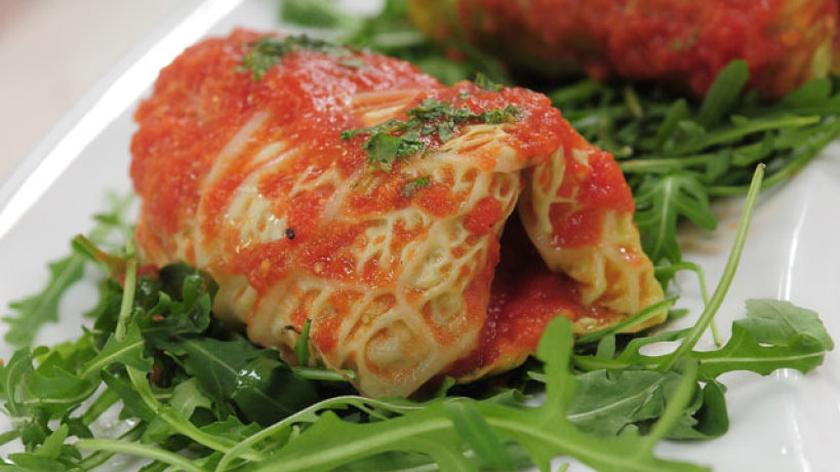 Gołąbki z kaszą jaglaną i kurkami