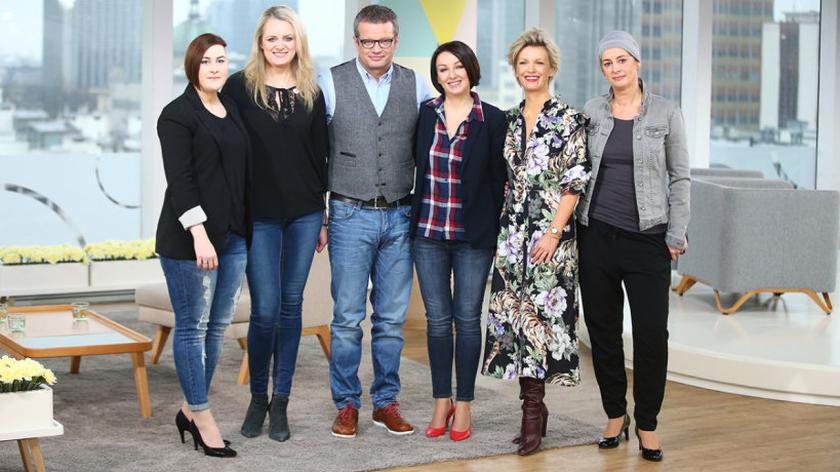 Marcin Meller, Magda Mołek, Katarzyna Jaskulska, Katarzyna Gwóźdź, Aleksandra Piotrowska i mecenas Natalia Klima-Piotrowska.