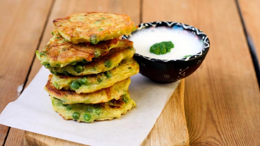 Placuszki z zielonym groszkiem