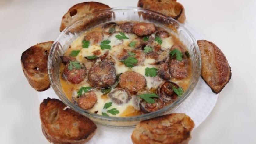 Rydze zapiekane z mozarellą