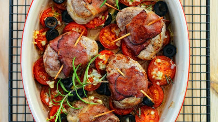 Polędwiczki wieprzowe z szynką