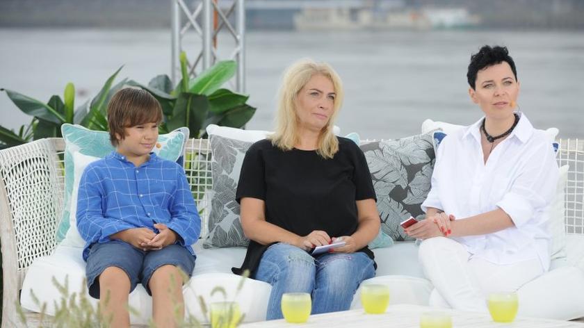 Kacper z mamą Justyną Kamińską oraz Marta Siembab