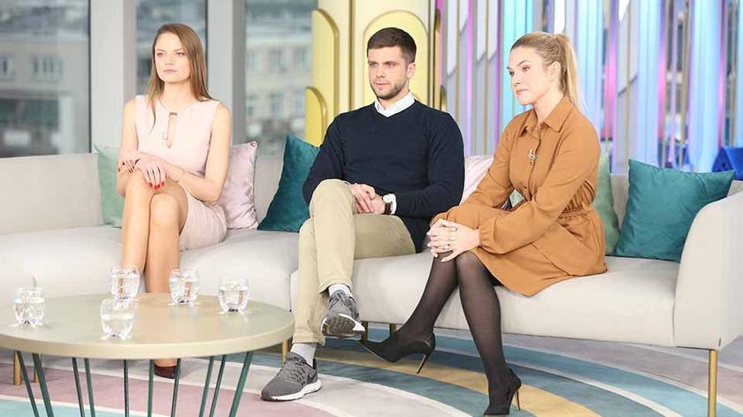 Marta Bil, prowadząca kursy dla przyszłych stewardess i stewardów Aleksandra Mirosz, przyszła stewardessa Piotr Jedynak, steward, 