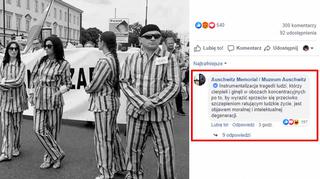Antyszczepionkowcy protestowali w pasiakach, wzorowanych na strojach więźniów Auschwitz
