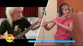 11-latka podjęła wyzwanie Briana Maya i zagrała na flecie 