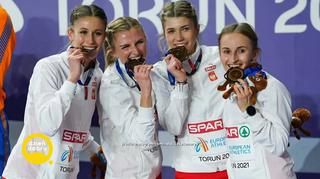 Polskie biegaczki z brązowym medalem mistrzostw Europy. 
