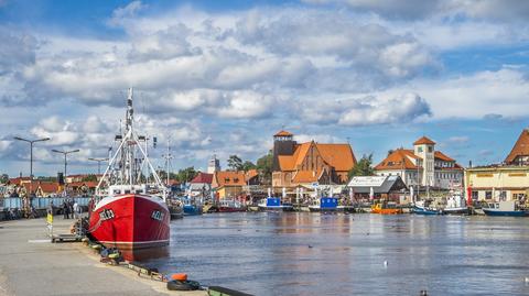 widok miasta Hel z Portu Hel