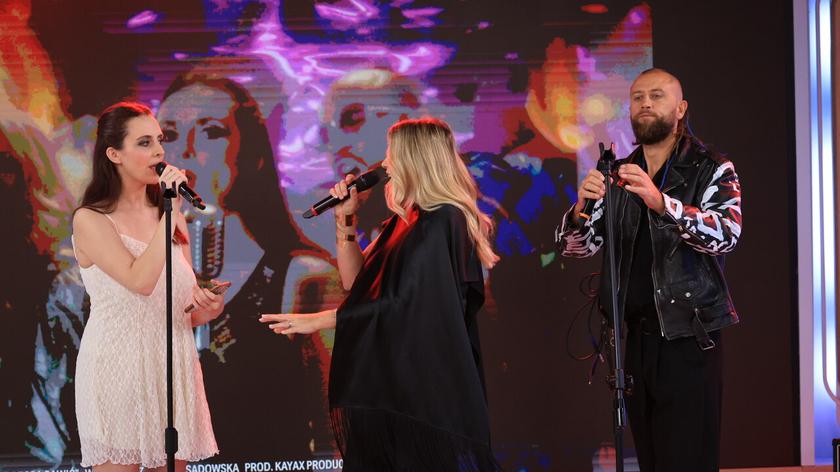 Jadwiga Zarzycka i Maria Sadowska na scenie Dzień Dobry TVN