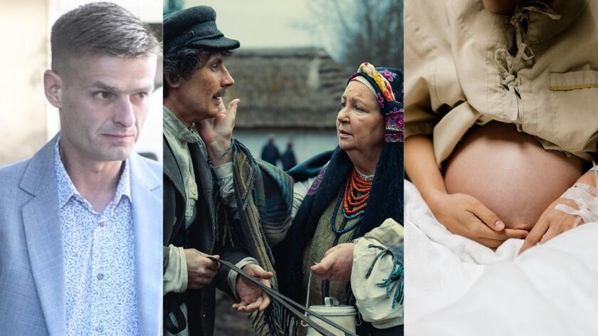 Tomasz Komenda, kadr z filmu "Sami swoi. Początek", ciężarna