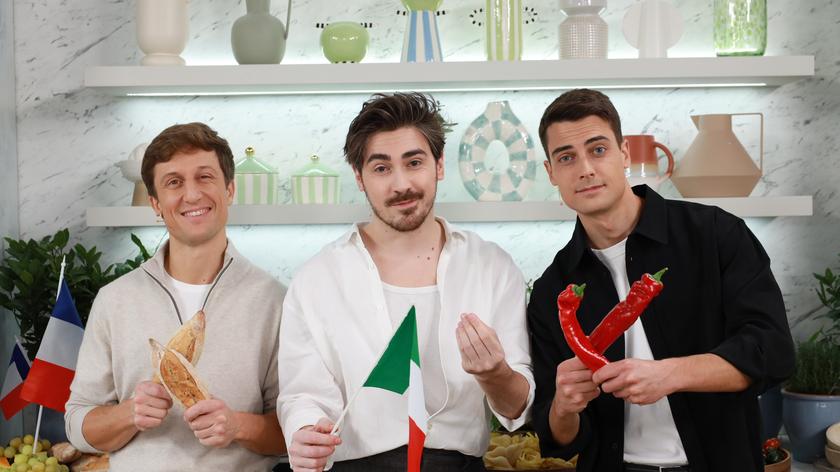 David Gaboriaud, Matteo Brunetti i Ignacio Mateja Cabello w kuchni Dzień Dobry TVN