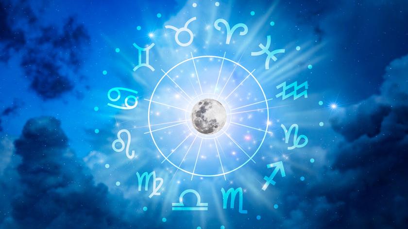 Astrologiczna ilustracja z pełnią