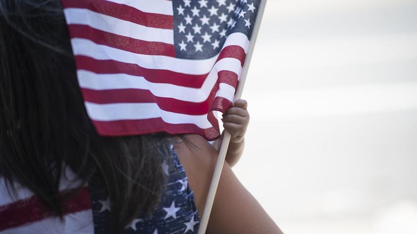 Flagi USA, parada na Dzień Niepodległości Stanów Zjednoczonych