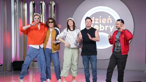Prowadzący Dzień Dobry TVN i Bartek Wrona tańczą do "Kolorowych snów"
