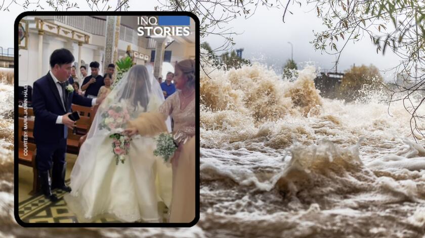powódź, ślub na Filipinach