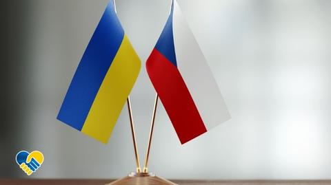 Flaga Ukrainy i Czech