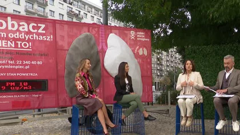 Ewa Drzyzga, Krzysztof Skórzyński, Ewa Lutomska z Polskiego Alarmu Smogowego i prawniczka Sylwia Gregorczyk-Abram