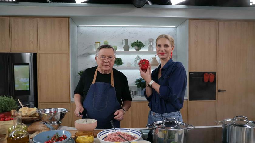 Mirosław Hryniewicz i Matylda Strebejko-Komarowska w kuchni Dzień Dobry TVN