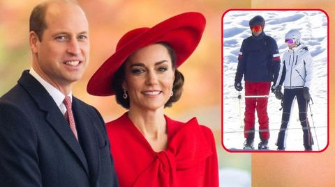 William i Kate z dziećmi na nartach w Alpach 