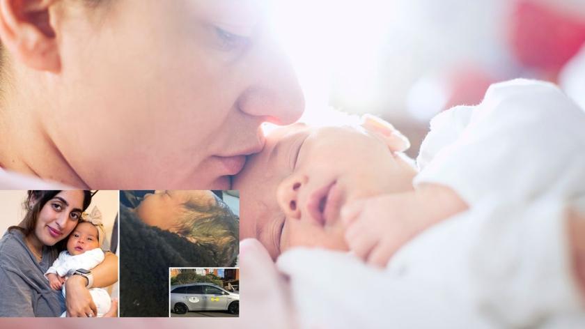 Kobieta z nowo narodzonym dzieckiem.