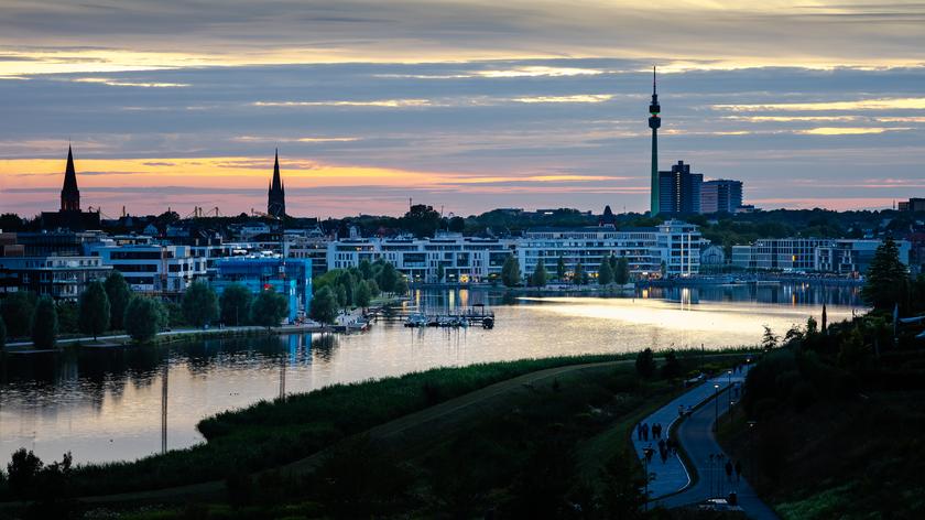 Widok na Dortmund w Niemczech