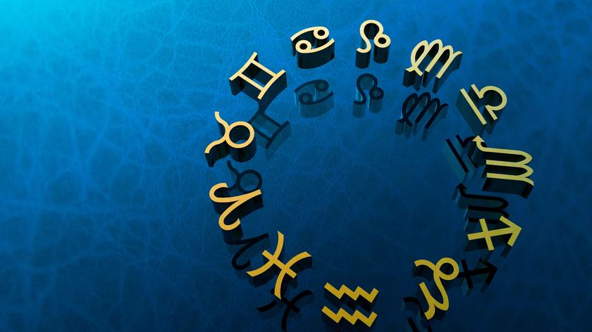 Znaki zodiaku na niebieskim tle
