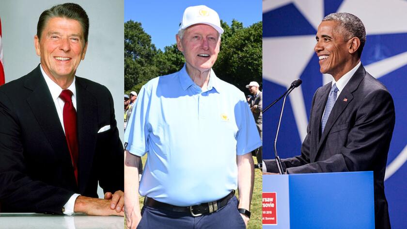 Ronald Reagan, Bill Clinton, Barack Obama