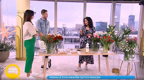 Woskowanie ciętych kwiatów 
