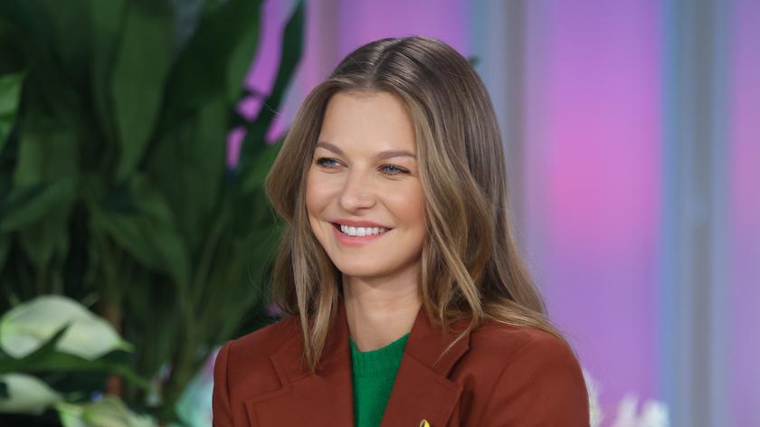 Uśmiechnięta Anna Lewandowska w studiu Dzień Dobry TVN