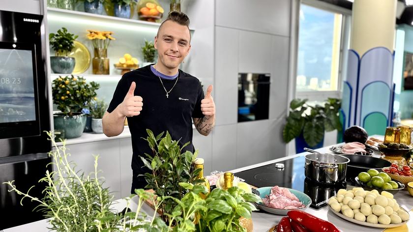 Mateusz Guncel w kuchni Dzień Dobry TVN