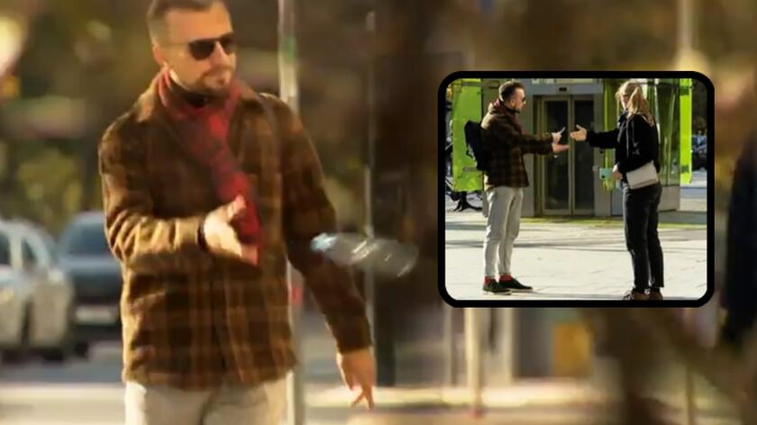 aktor cyklu "Miejska dżungla", przechodzień