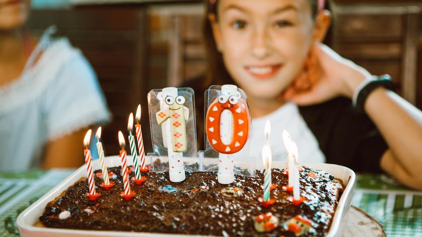 urodziny, 10 lat, dziewczynka, tort