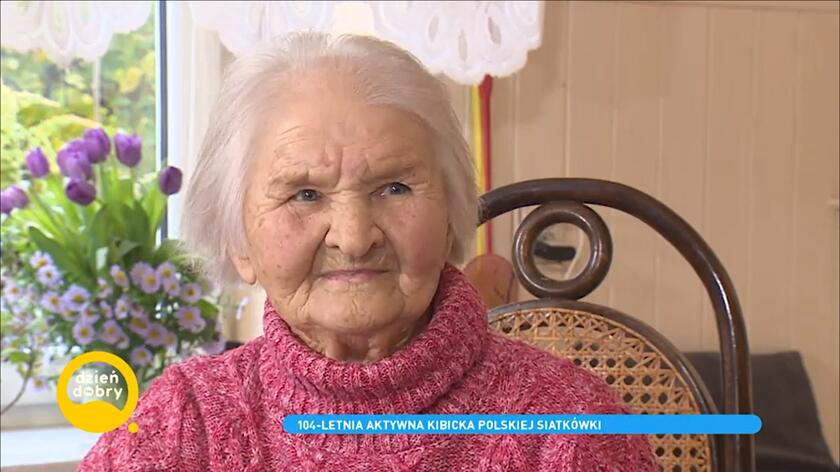 104-letnia aktywna kibicka polskiej siatkówki 