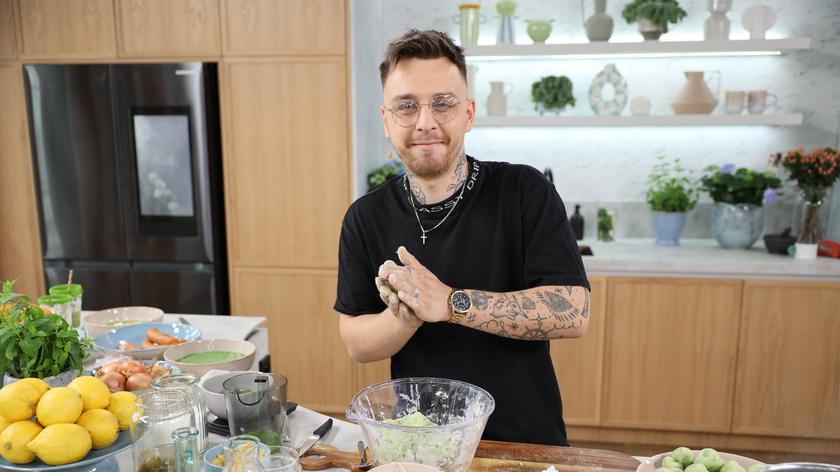 Mateusz Güncel w kuchni Dzień Dobry TVN.