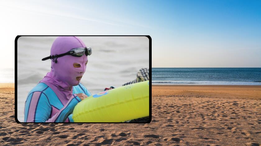 plaża, facekini