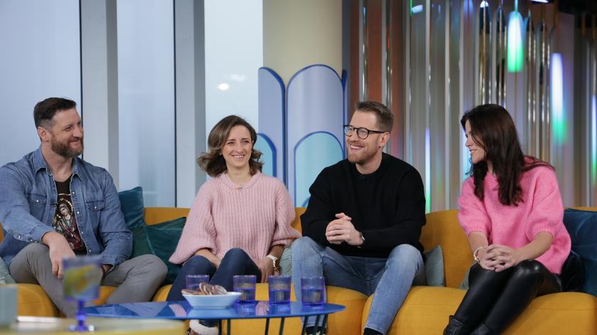 Robert i Patrycja Stockinger oraz Piotr Gruszka i Aleksandra Szettel-Gruszka w Dzień Dobry TVN. 